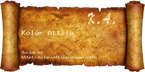 Kolár Attila névjegykártya